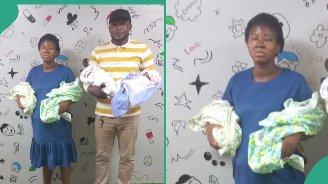 Man's wife gives birth to quadruplets.