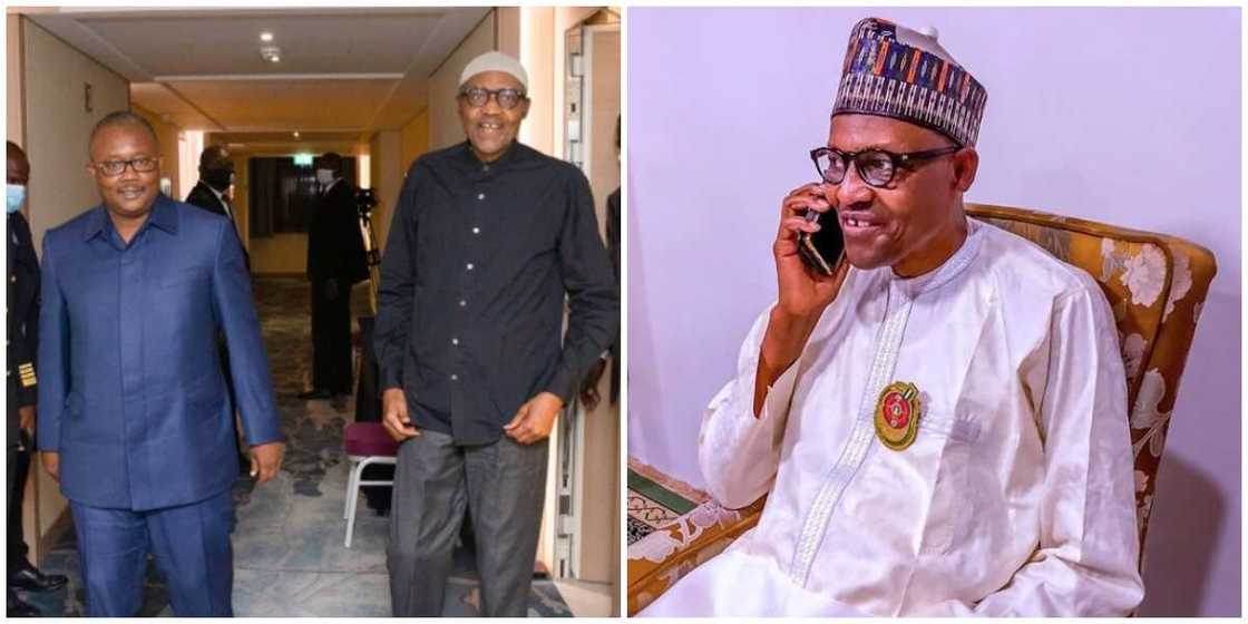 Photos of President Buhari.