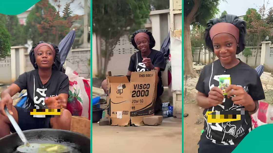 Nigerian lady makes akara, yam, and pap to survive