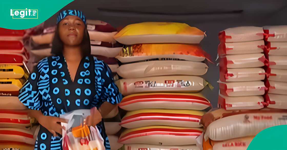 Lady selling bags of rice shares how her mum excelled in same buisness Lady selling bags of rice shares how her mum excelled in same buisness