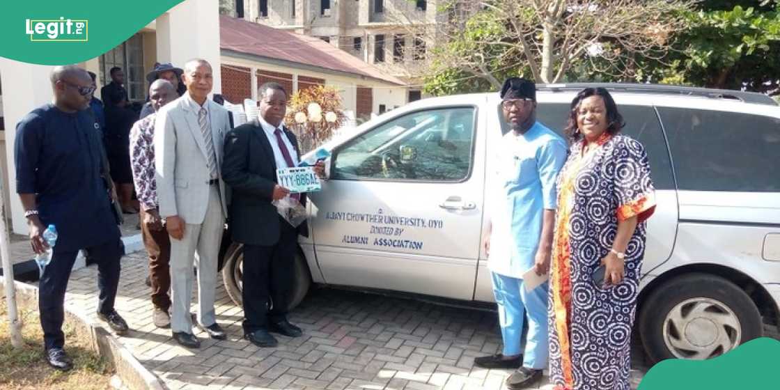 Ajayi Crowder alumni gifts school with new bus