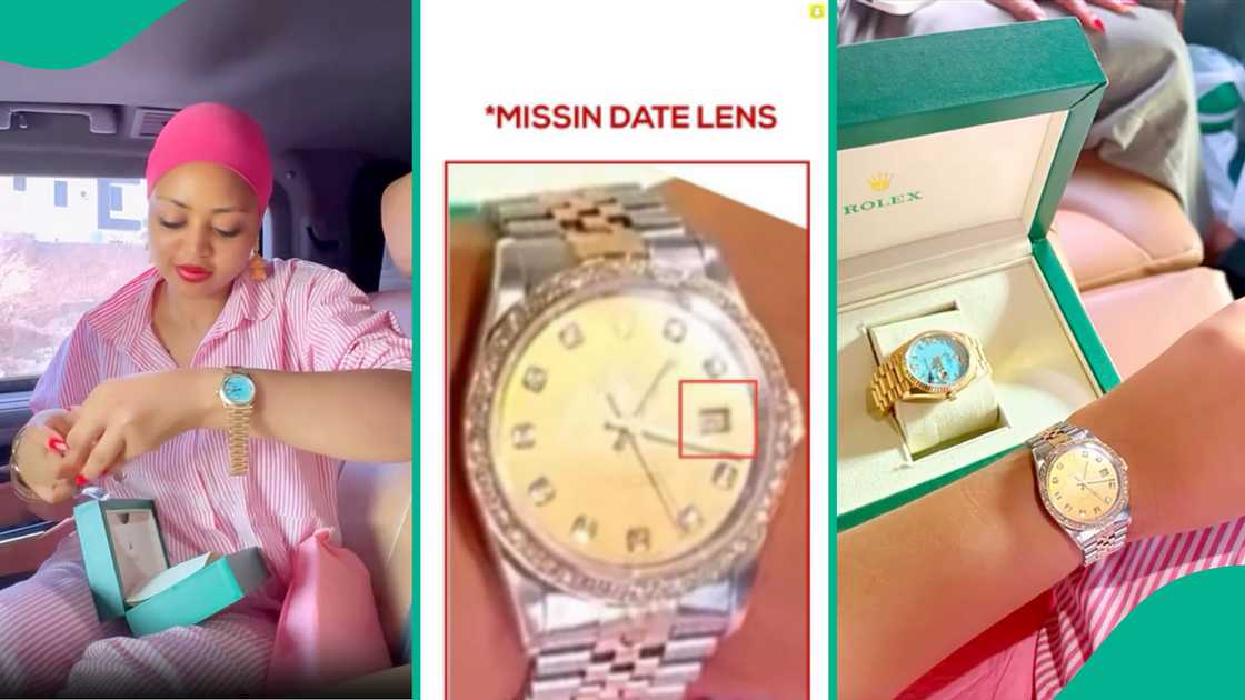 Regina Daniels exposed for flaunting fake Rolex wristwatch.