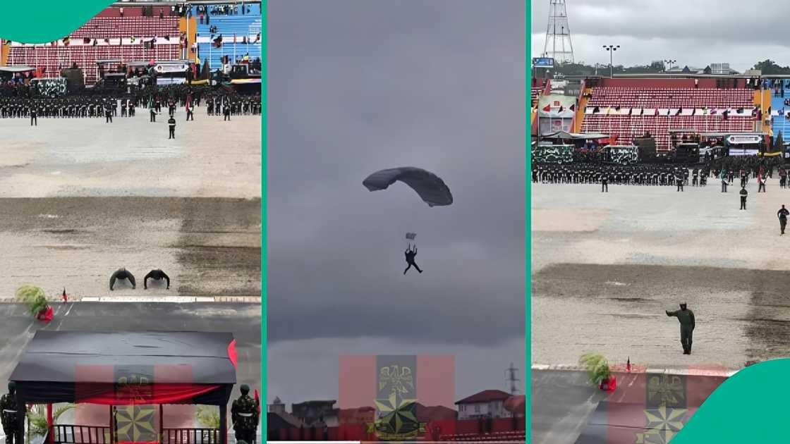 A 43-second Army video of soldiers skydiving from a C-130 aircraft has Nigerians talking.