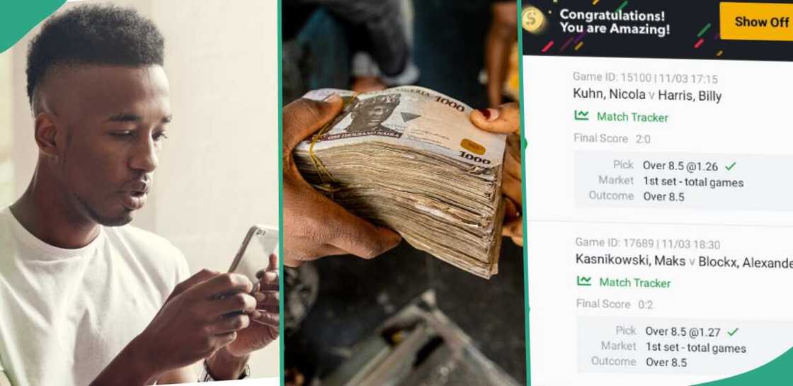 Nigerian man wins N114,000 in betting. Nigerian man wins N114,000 in betting.