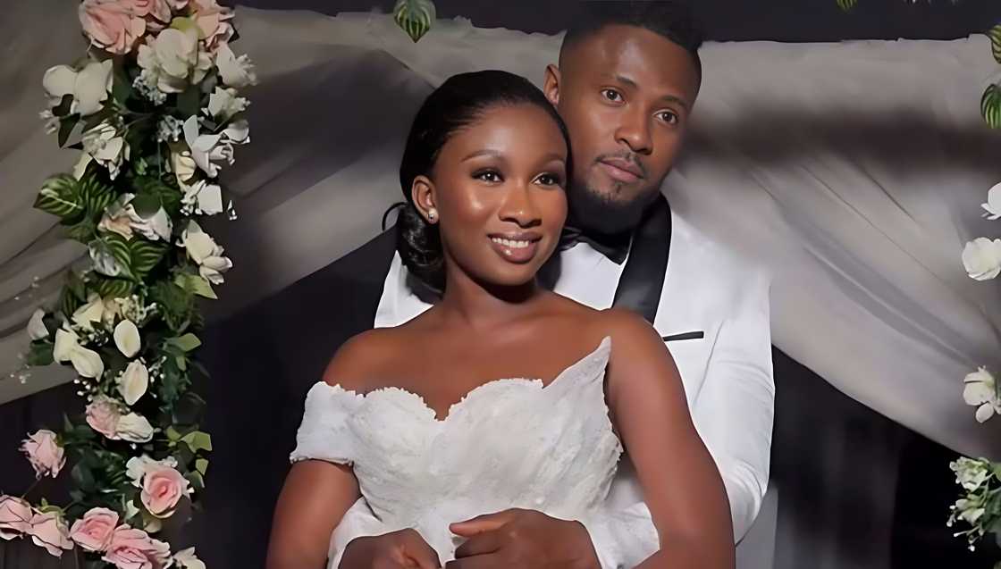 Sonia Uche and Maurice Sam pictured on a wedding set Sonia Uche and Maurice Sam pictured on a wedding set