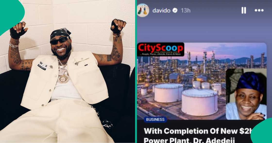 Davido brags about father's wealth, shares plans online.