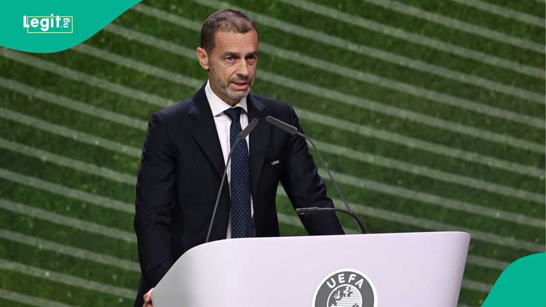 UEFA President Aleksander Ceferin during the 50th UEFA Ordinary Congress in Brussels. Photo by Kristian Skeie