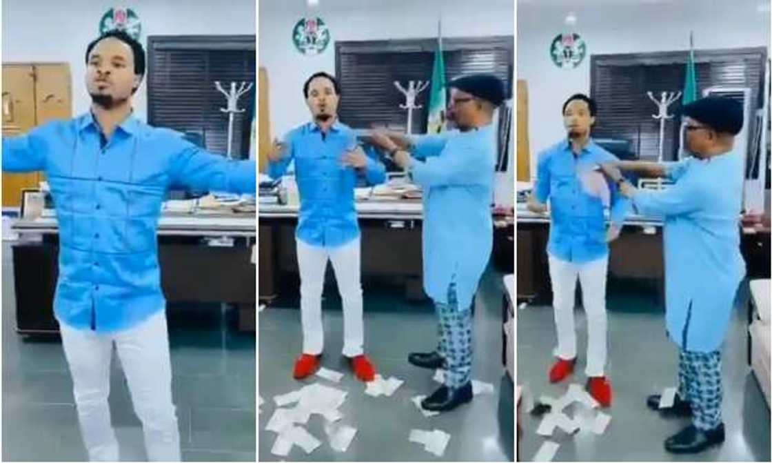 Da duminsa: Gwamna ya dakatar da COS dinsa a kan yi wa fasto ruwan kudi a ofishinsa Da duminsa: Gwamna ya dakatar da COS dinsa a kan yi wa fasto ruwan kudi a ofishinsa