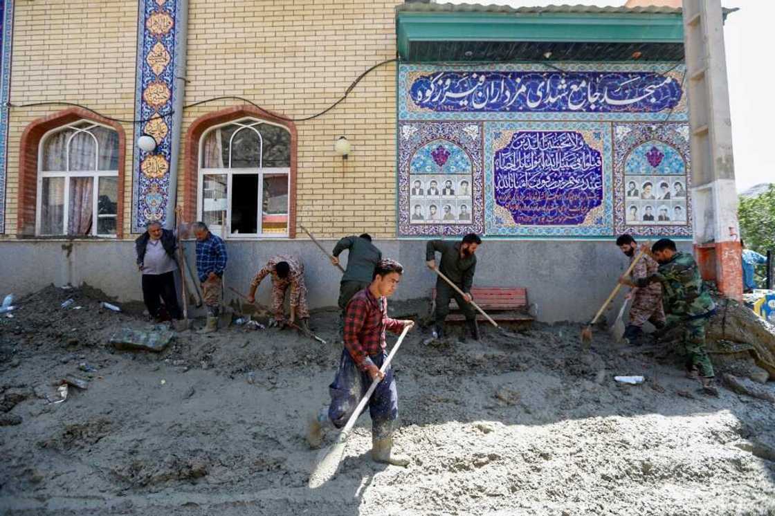 Cleanup outside a mosque