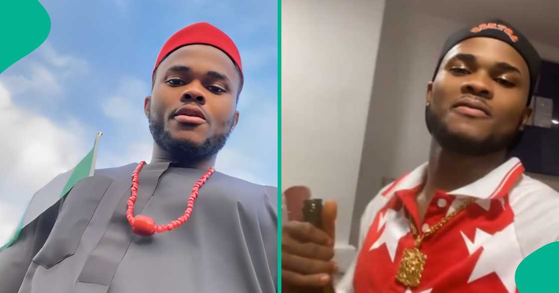 Young man shares why he went to UK with his Nigerian broom Young man shares why he went to UK with his Nigerian broom
