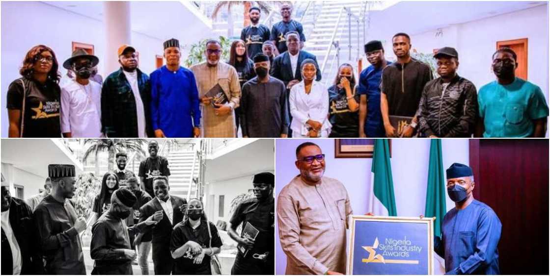 Nigerian skit makers visit Osinbajo Nigerian skit makers visit Osinbajo