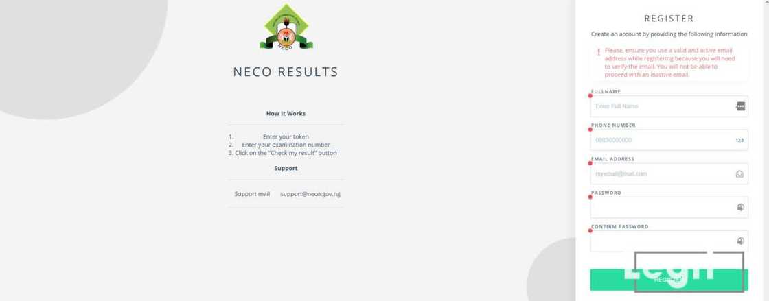 NECO confirmation of results