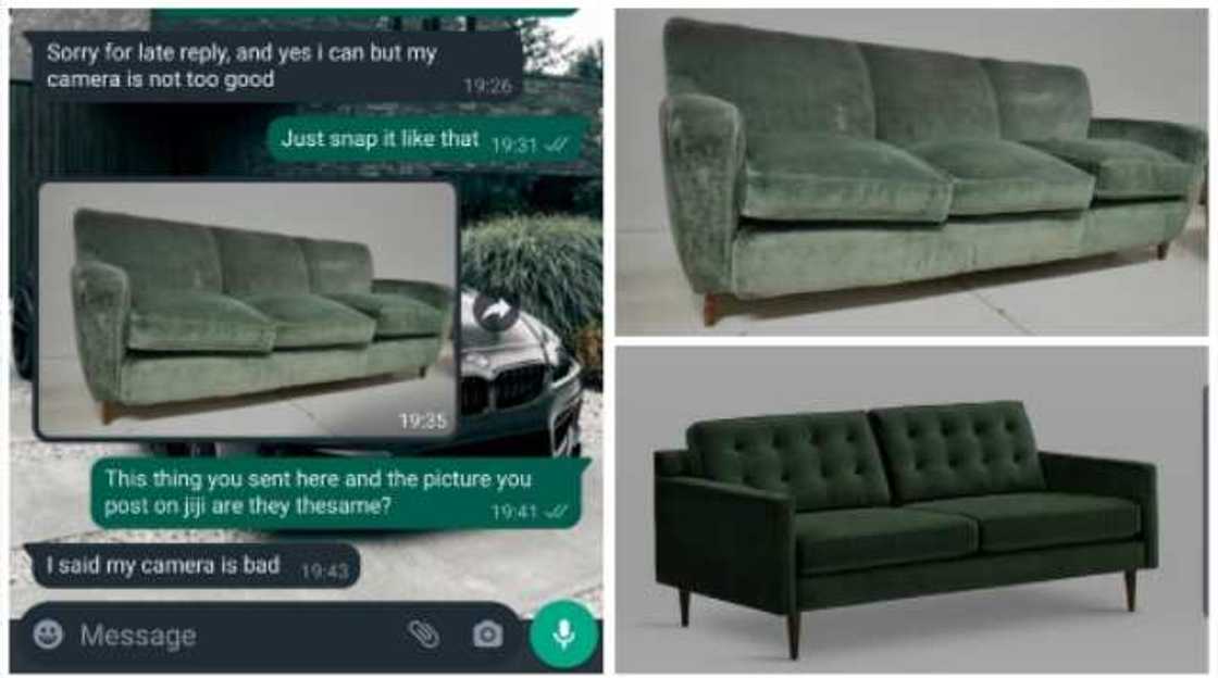 Online vendors has been caught trying to sell an old chair for a whopping N120k