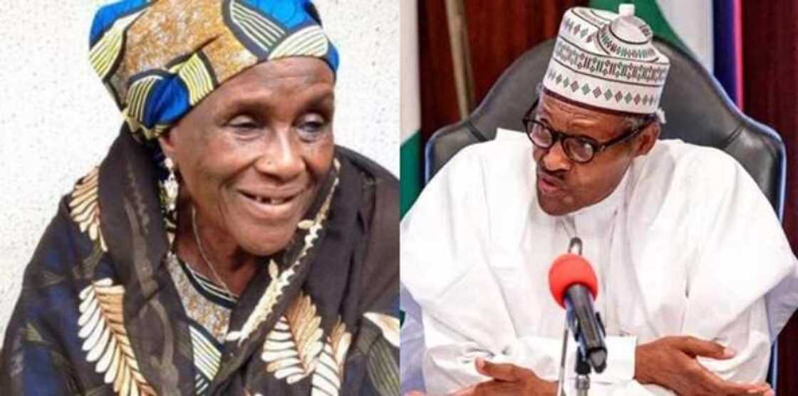 Yar’ uwar Shugaba Buhari mai shekaru 84 ta yi tafiyar mita 100 don yin zabe Yar’ uwar Shugaba Buhari mai shekaru 84 ta yi tafiyar mita 100 don yin zabe