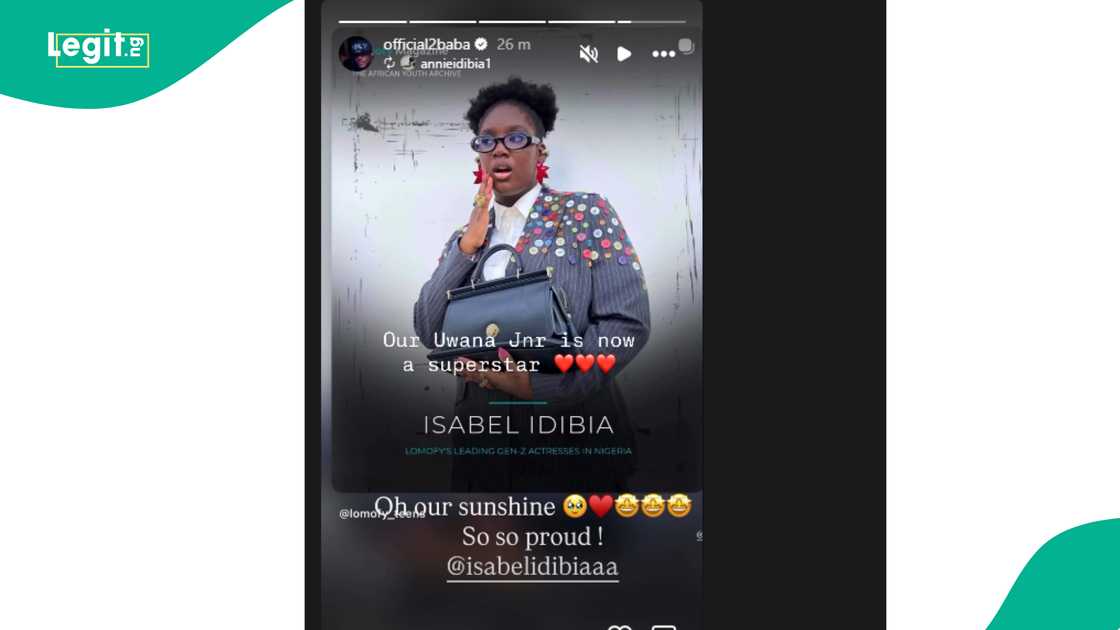 2Baba expresses pride in his first daughter with estranged wife Annie Idibia 2Baba expresses pride in his first daughter with estranged wife Annie Idibia