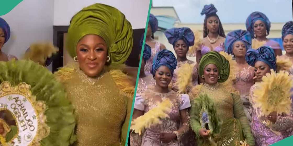 A bride and her asoebi ladies rock lovely attire A bride and her asoebi ladies rock lovely attire