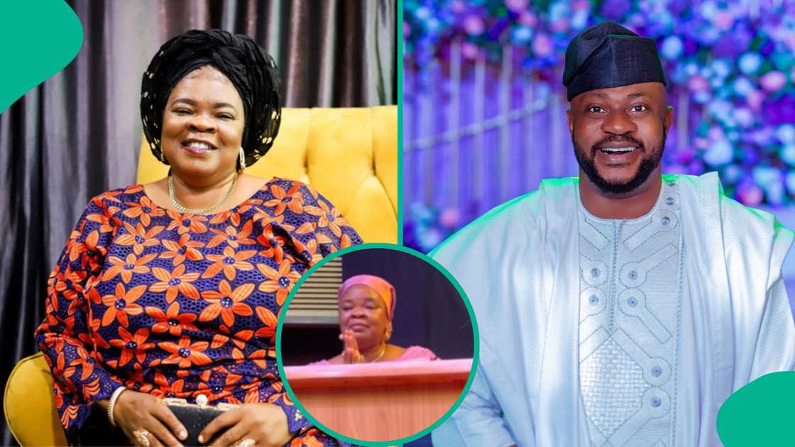 Odunlade Adekola honours Peju Ogunmola at OAFP 2025 awards in Abeokuta. Videos show Nollywood stars like Mr Latin, Segun Ogungbe, reactions as fans celebrate Ogunmola’s strength after losing son.
