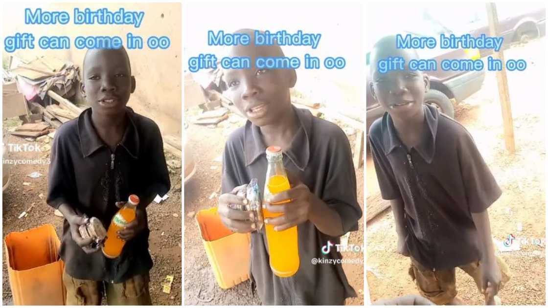 kind kid surprises man on birthday. Photo source: TikTok/@kinzycomedy3 kind kid surprises man on birthday. Photo source: TikTok/@kinzycomedy3