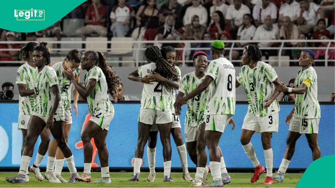 Asisat Oshoala, Esther Okoronkwo, Folashade Ijamilusi, Super Falcons, Nigeria, Prince Moulay Abdellah Stadium, Rabat, Morocco, WAFCON 2025. Asisat Oshoala, Esther Okoronkwo, Folashade Ijamilusi, Super Falcons, Nigeria, Prince Moulay Abdellah Stadium, Rabat, Morocco, WAFCON 2025.