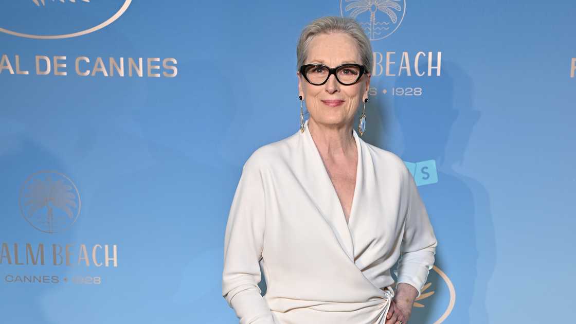 Meryl Streep poses standing the 2024 Cannes Film Festival at the Casino Le Palm Beach in Cannes, France. Meryl Streep poses standing the 2024 Cannes Film Festival at the Casino Le Palm Beach in Cannes, France.
