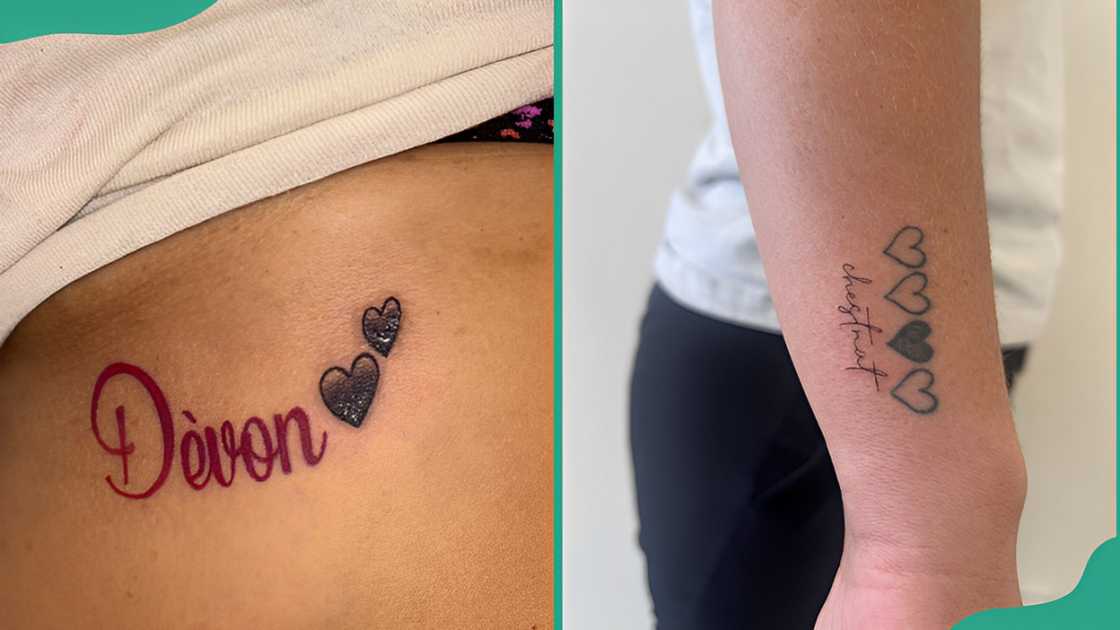 Heart tattoos with names