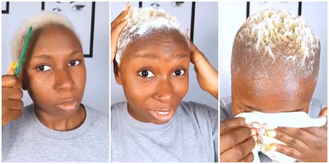 bleached hair / dyed hair bleached hair / dyed hair