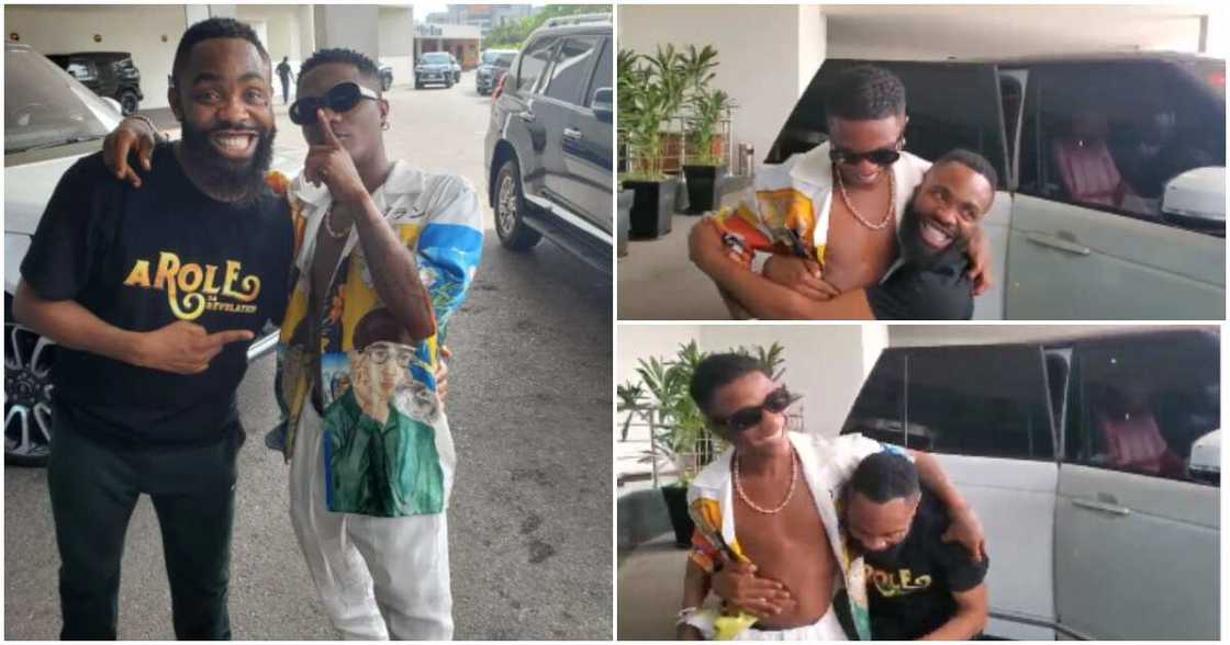 Comedian Arole meets Wizkid in video. Comedian Arole meets Wizkid in video.