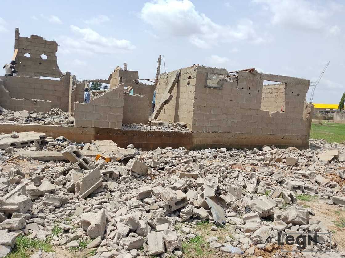 Scene of ongoing house demolition in Yola North Local Government Area linked to ultramodern stadium project Scene of ongoing house demolition in Yola North Local Government Area linked to ultramodern stadium project