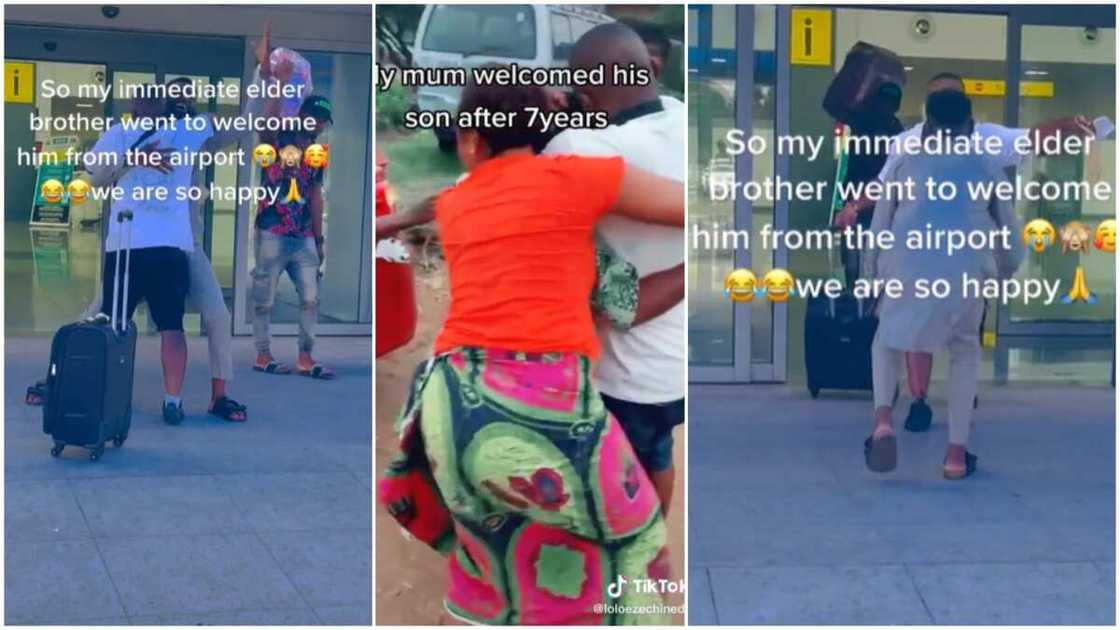 Emotional homecoming with family/joy among loved ones. Emotional homecoming with family/joy among loved ones.