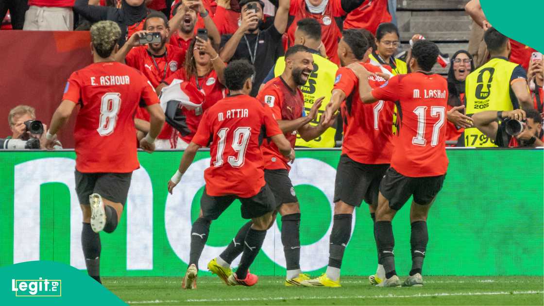 Mohamed Salah celebrates a goal during the FIFA World Cup 2026 match between New Zealand and Egypt. Photo by Christopher Morris