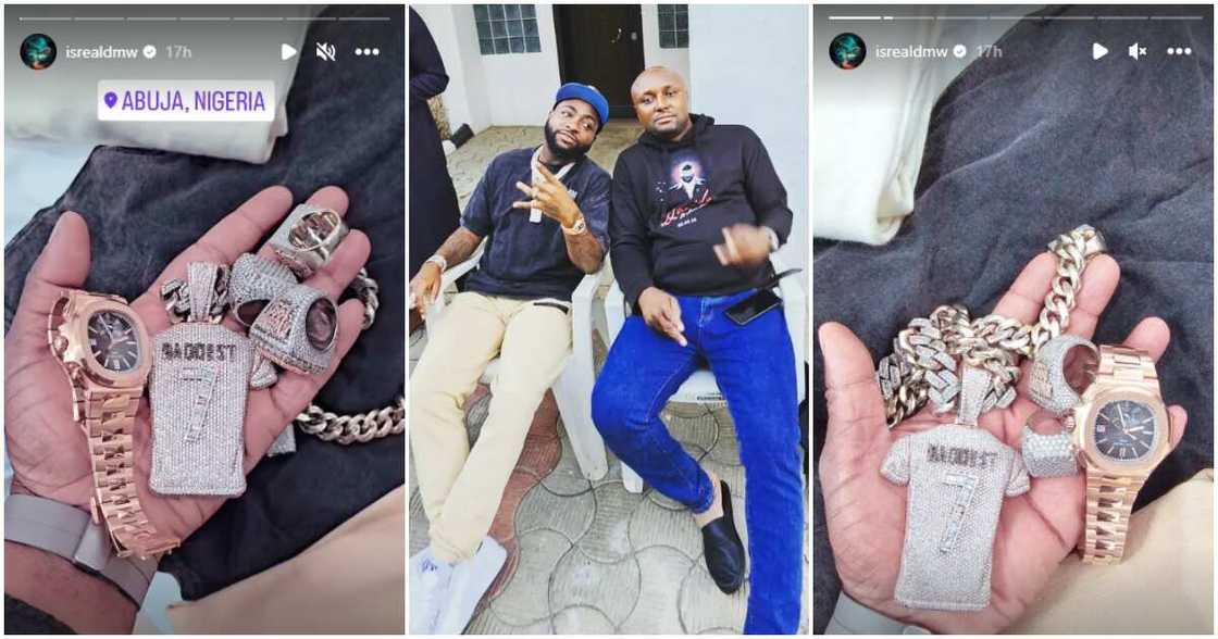 Isreal DMW, Davido's expensive jewelries. Isreal DMW, Davido's expensive jewelries.