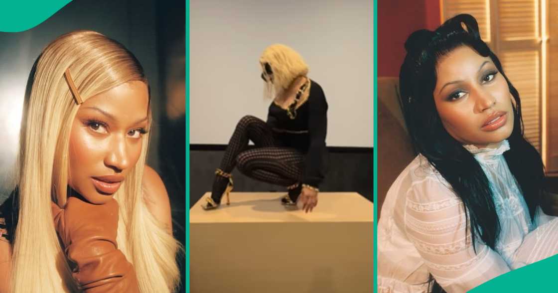 Nicki Minaj shares her own High School pose with fans in viral clip.