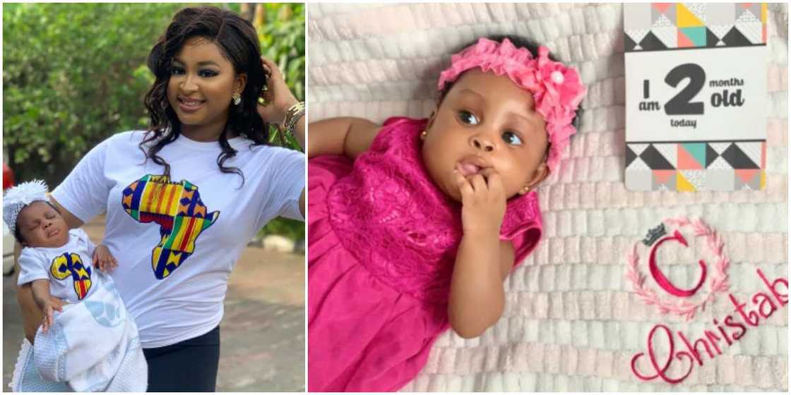Actress Etinosa shares adorable photos of daughter as she clocks 2 months Actress Etinosa shares adorable photos of daughter as she clocks 2 months