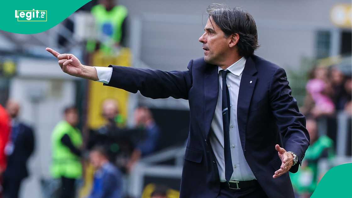 Simone Inzaghi, Inter Milan, AS Roma, San Siro, Milan, Italy, Serie A. Simone Inzaghi, Inter Milan, AS Roma, San Siro, Milan, Italy, Serie A.