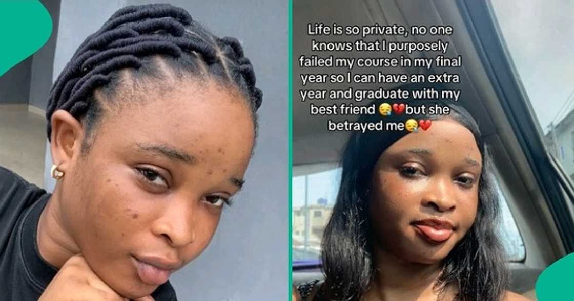 Lady criticised for intentionally getting extra year in school for her best friend's sake. Lady criticised for intentionally getting extra year in school for her best friend's sake.