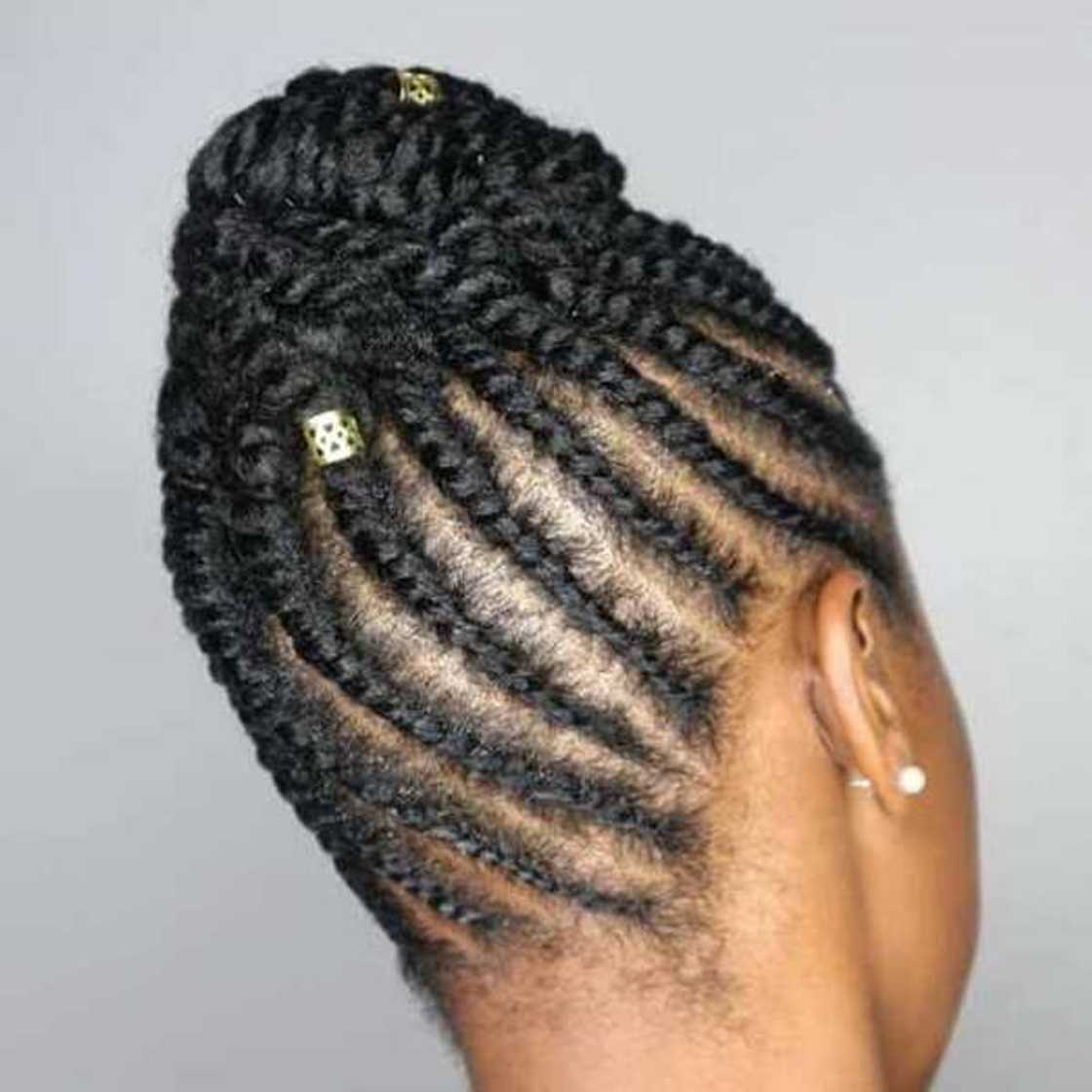 Upswept flat twist updo