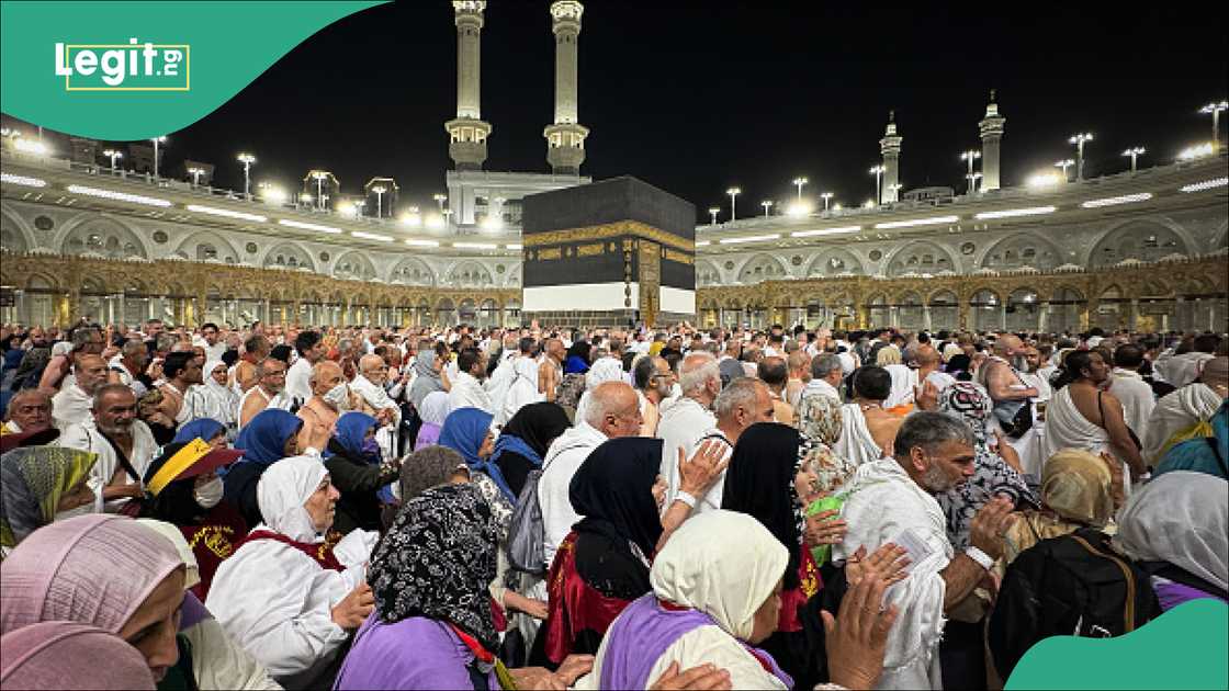 Prospective pilgrims perform their prayers ahead of Eid al-adha at Masjid al-Haram in Mecca, Saudi Arabia on May 26, 2025. (Photo by Esra Hacioglu/Anadolu via Getty Images