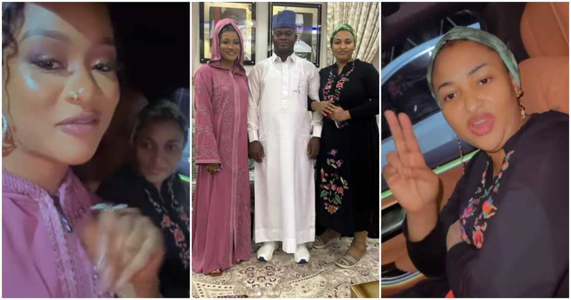 Phyna with Kogi state governor Yahaya Bello and wife. Phyna with Kogi state governor Yahaya Bello and wife.