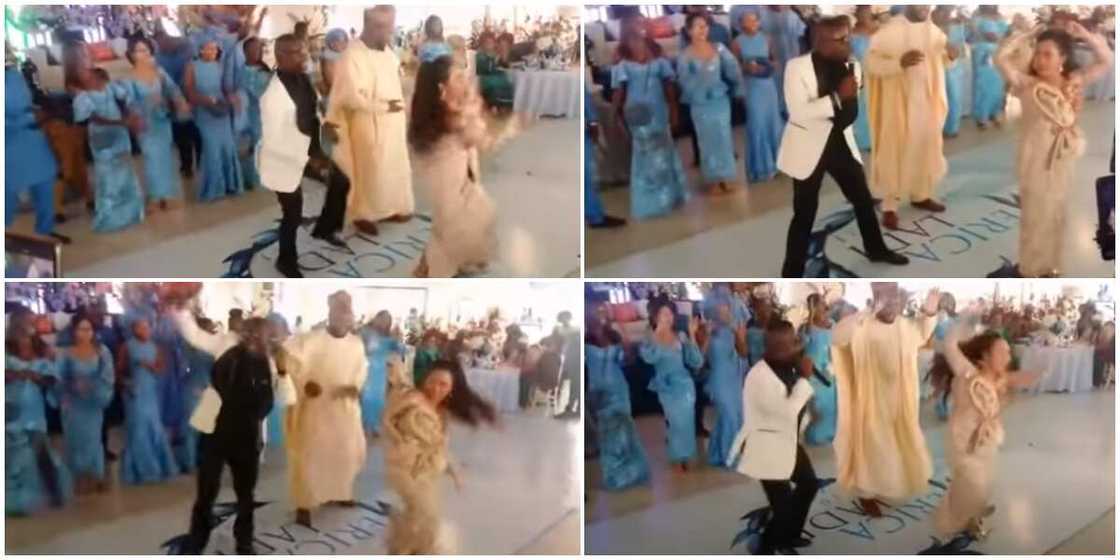 Asian bride causes stir at her wedding to Edo man as she does legwork in cute video Asian bride causes stir at her wedding to Edo man as she does legwork in cute video