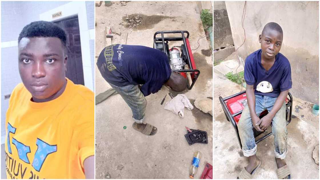 Man bought a new phone for young boy who fixes generators. Man bought a new phone for young boy who fixes generators.