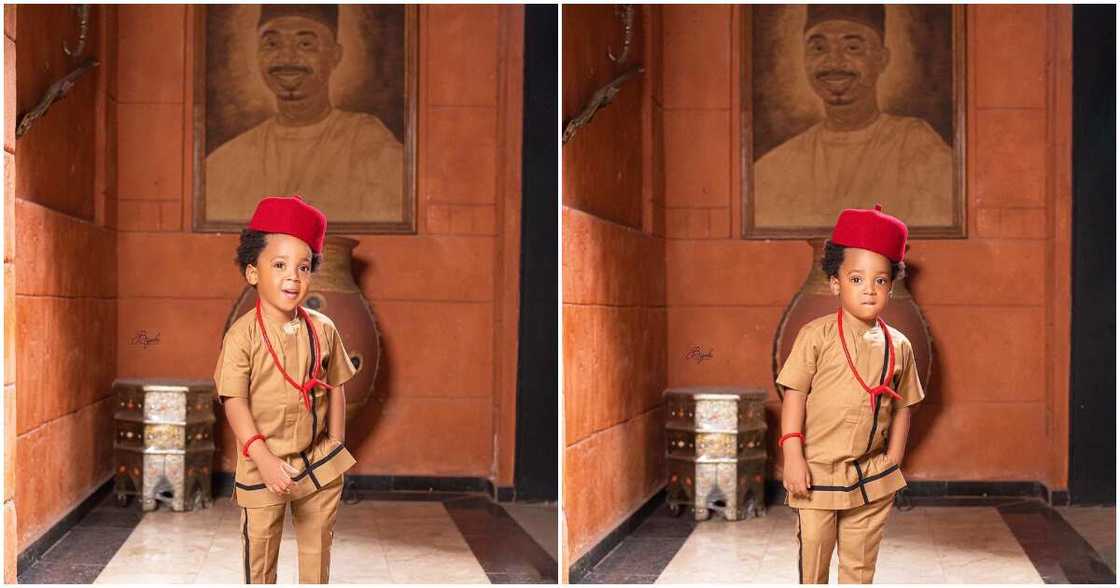 Regina Daniels' son Munir Nwoko's photos.