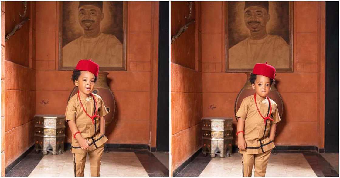 Regina Daniels' son Munir Nwoko's photos. Regina Daniels' son Munir Nwoko's photos.
