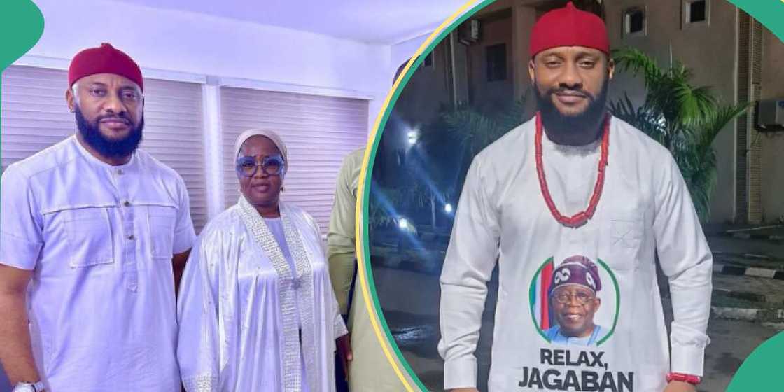 Yul Edochie meets Tinubu's daughter. Yul Edochie meets Tinubu's daughter.