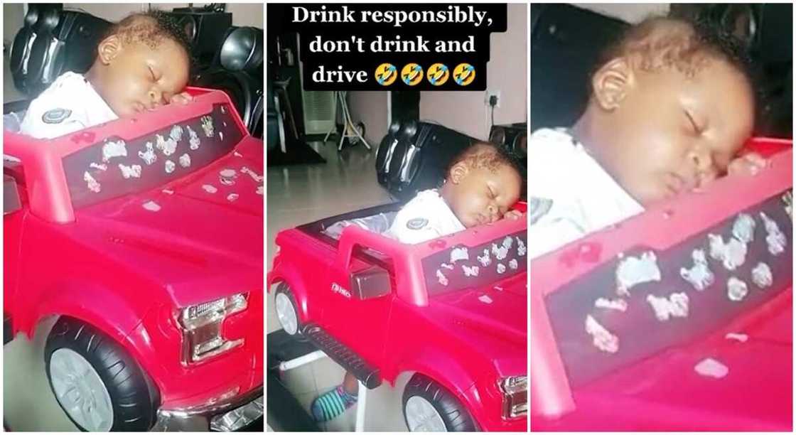 Photos of a baby boy sleeping on his toy car. Photos of a baby boy sleeping on his toy car.