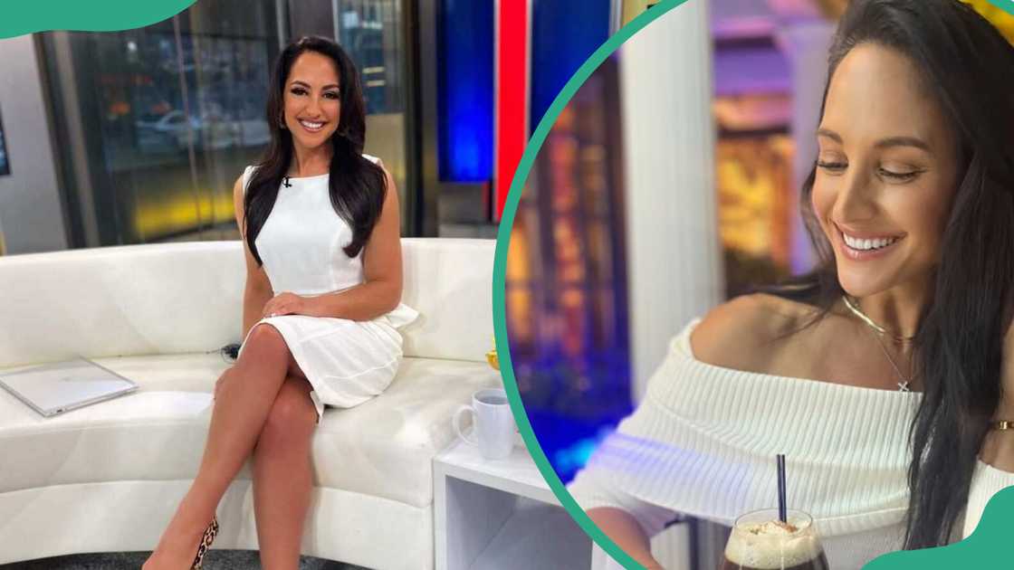 Emily Compagno wearing white outfits Emily Compagno wearing white outfits