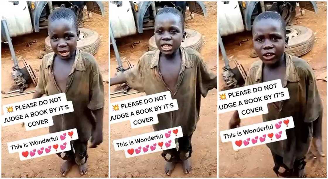 Mubarak Yusuf, a Nigerian mechanic kid who spoke perfect English. Mubarak Yusuf, a Nigerian mechanic kid who spoke perfect English.