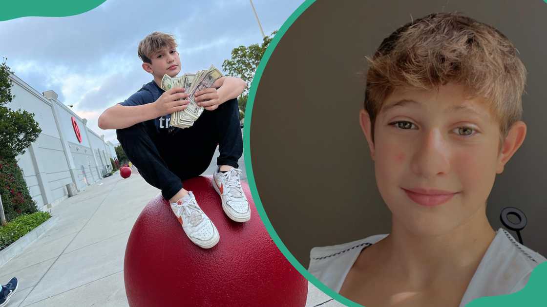 Nidal Wonder sitting on a red balloon Nidal Wonder sitting on a red balloon