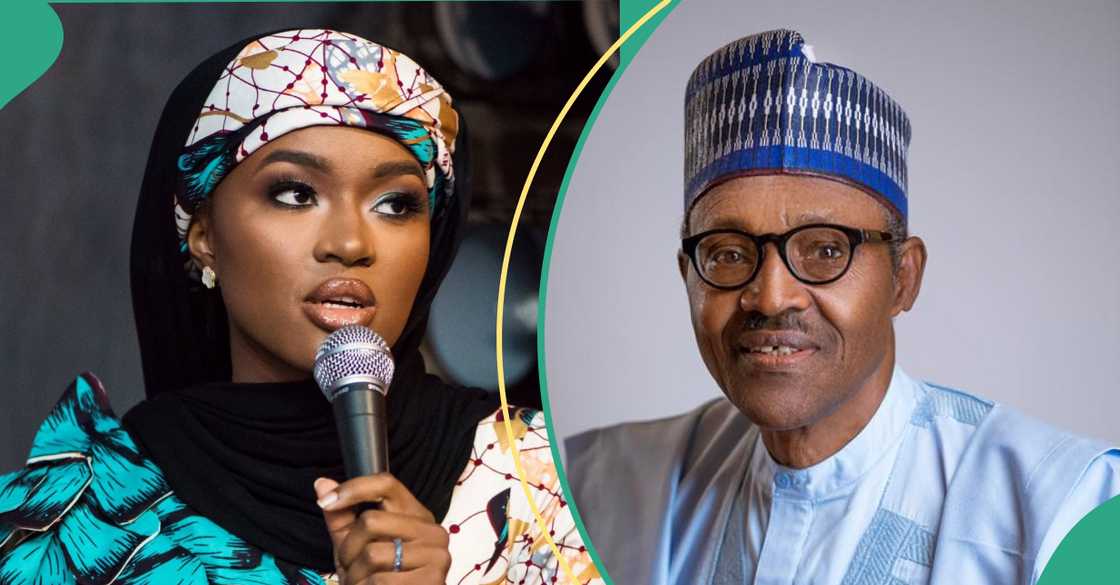 Late president Muhammadu Buhari's daughter Aisha claims Nigerians have forgiven her father in viral video. Late president Muhammadu Buhari's daughter Aisha claims Nigerians have forgiven her father in viral video.