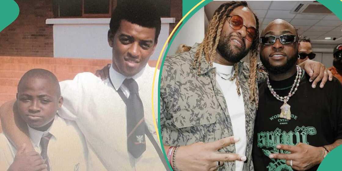 Davido with his secondary school senior. Davido with his secondary school senior.