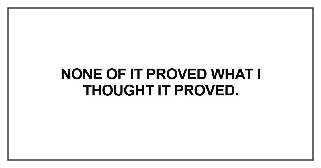 None of it proved